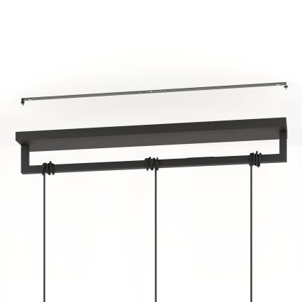 Eglo - Ljuskrona med textilsladd 3xE27/40W/230V svart