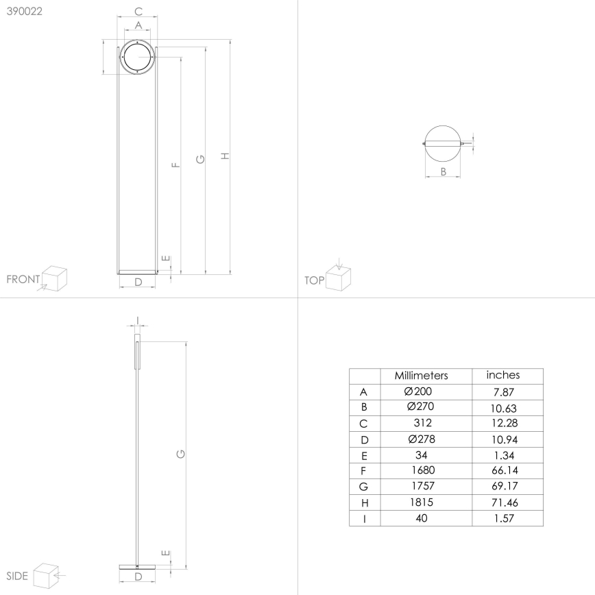 Eglo - LED Dimbar golvlampa LED/20W/230V 3000K svart