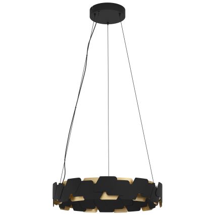 Eglo - LED ljusreglerad ljuskrona på textilsladd LED/72W/230V 3000K svart/guld