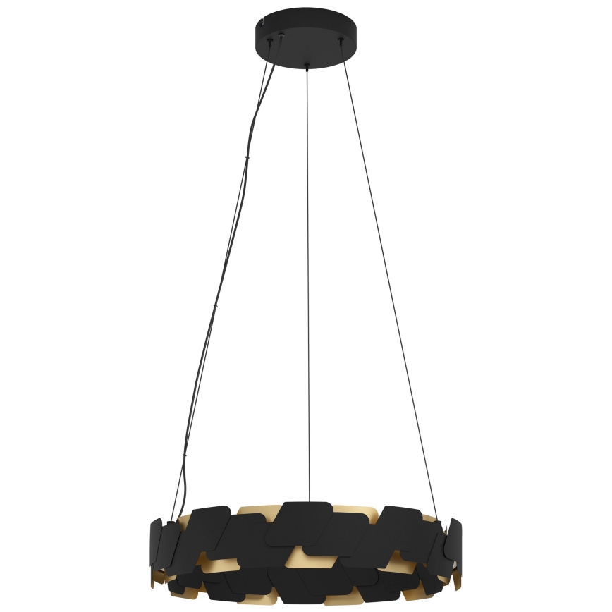 Eglo - LED ljusreglerad ljuskrona på textilsladd LED/72W/230V 3000K svart/guld