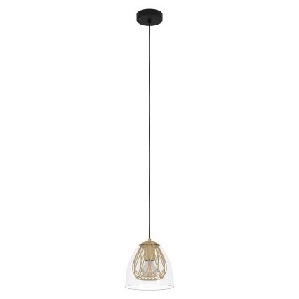 Eglo - Ljuskrona med textilsladd 1xE27/40W/230V guld
