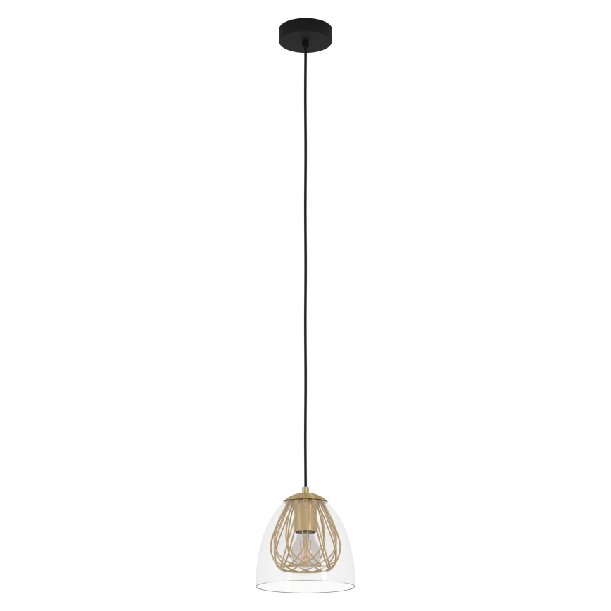 Eglo - Ljuskrona med textilsladd 1xE27/40W/230V guld