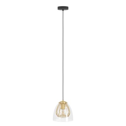 Eglo - Ljuskrona med textilsladd 1xE27/40W/230V guld