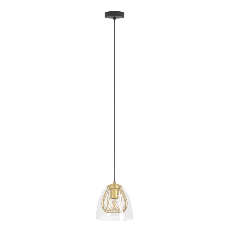 Eglo - Ljuskrona med textilsladd 1xE27/40W/230V guld