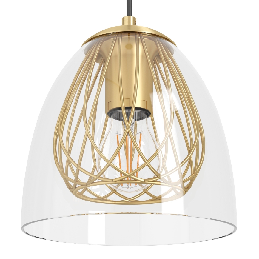 Eglo - Ljuskrona med textilsladd 4xE27/40W/230V guld