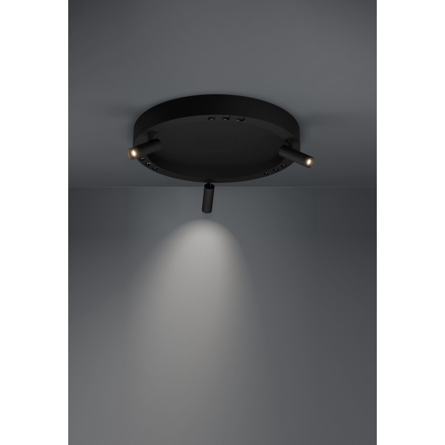 Eglo - LED Dimbar taklampa 3xLED/8W/230V + 3xLED/8,5W 3000K svart + fjärrkontroll