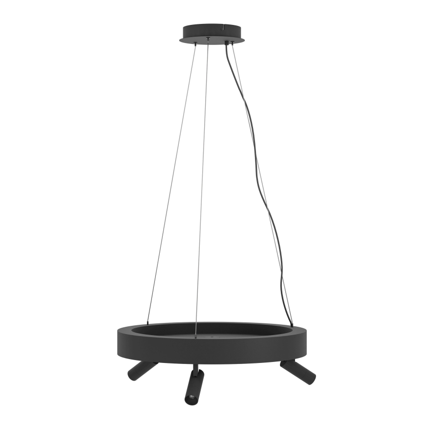 Eglo - LED ljusreglerad ljuskrona på textilsladd 3xLED/8W/230V + 3xLED/8,5W 3000K svart + fjärrkontroll