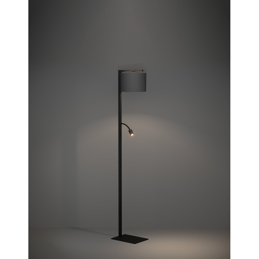 Eglo - LED golvlampa 1xE27/40W/230V + LED/3,8W 3000K svart