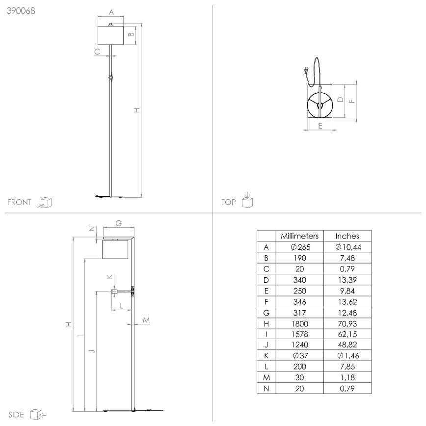 Eglo - LED golvlampa 1xE27/40W/230V + LED/3,8W 3000K svart