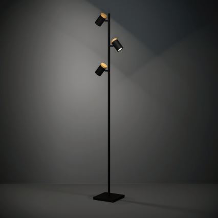 Eglo - LED golvlampa 3xGU10/4,5W/230V 3000K svart/brun