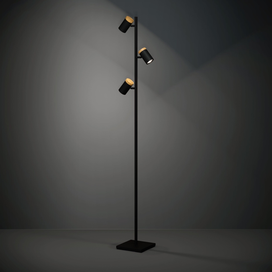 Eglo - LED golvlampa 3xGU10/4,5W/230V 3000K svart/brun
