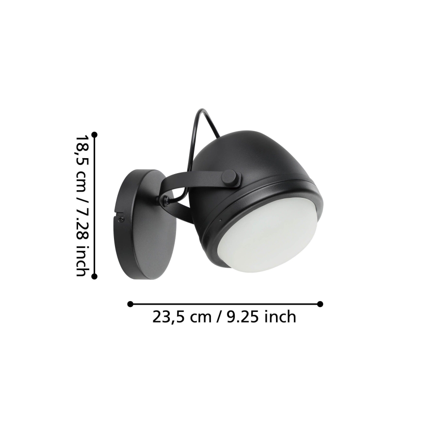 Eglo - Vägglampa 1xE27/28W/230V svart