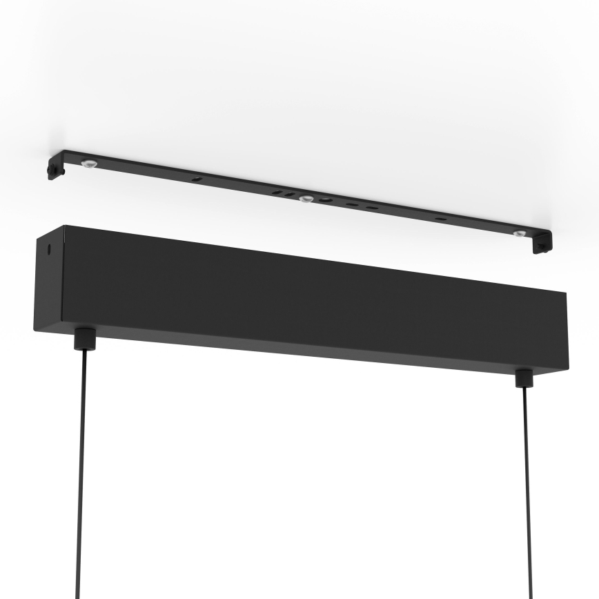 Eglo - LED ljusreglerad ljuskrona på textilsladd 2xLED/12,5W/230V + LED/15,5W 3000K svart