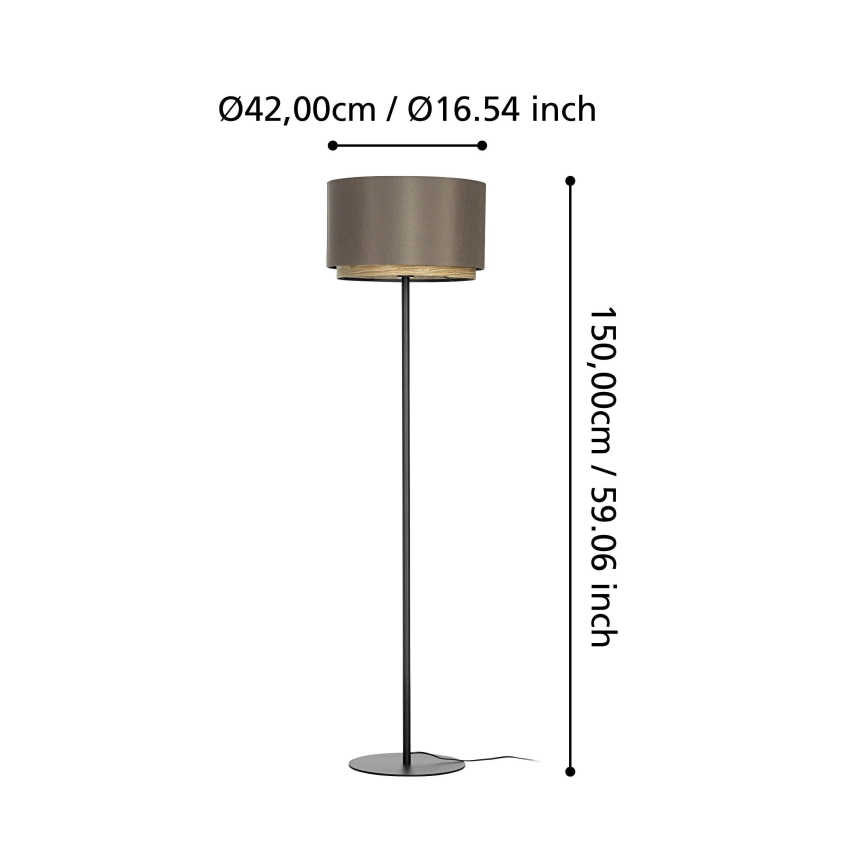 Eglo - Golvlampa 1xE27/40W/230V brun