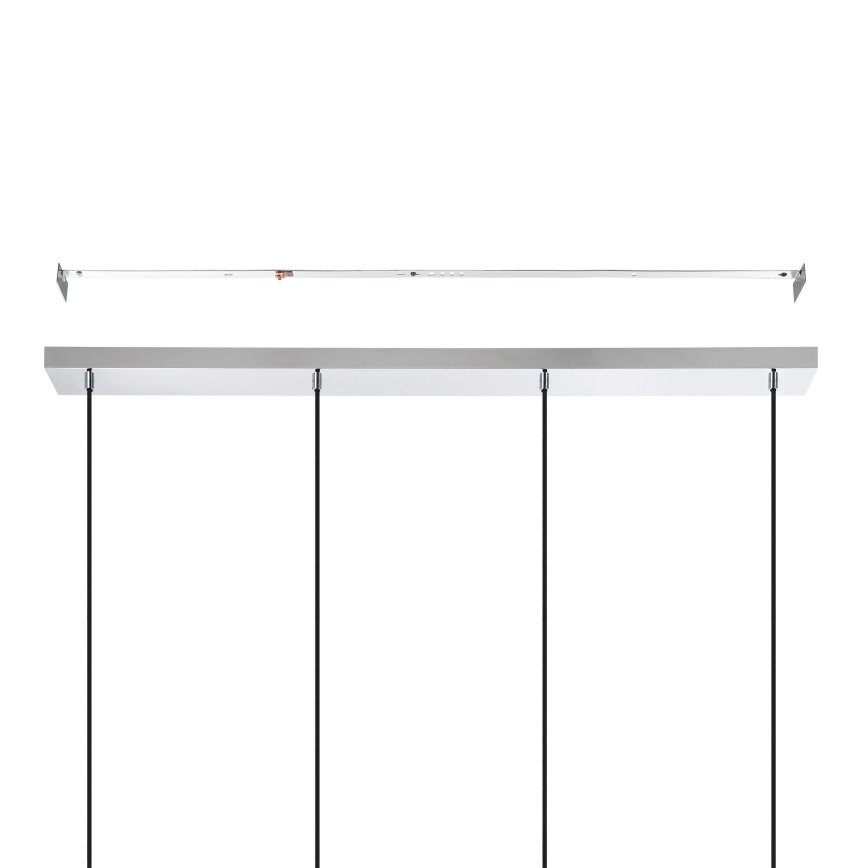 Eglo - Ljuskrona med textilsladd 4xE27/40W/230V skinande krom