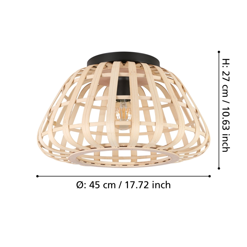 Eglo - Taklampa 1xE27/40W/230V bambu
