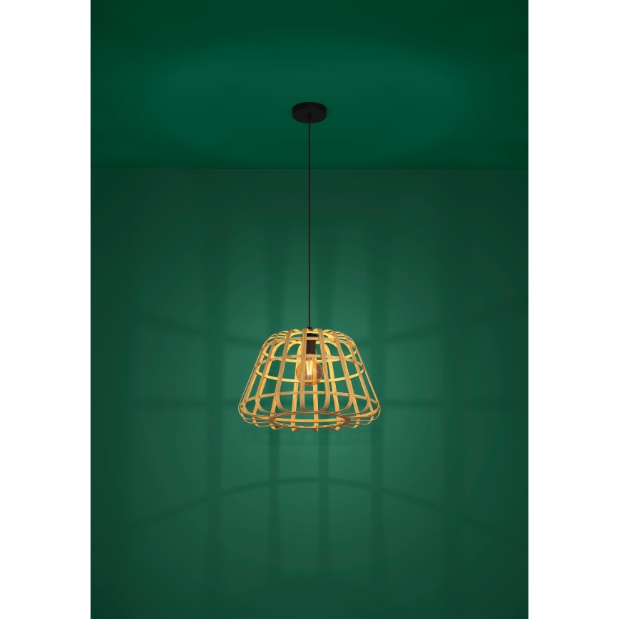 Eglo - Ljuskrona med textilsladd 1xE27/40W/230V diameter 50 cm bambu