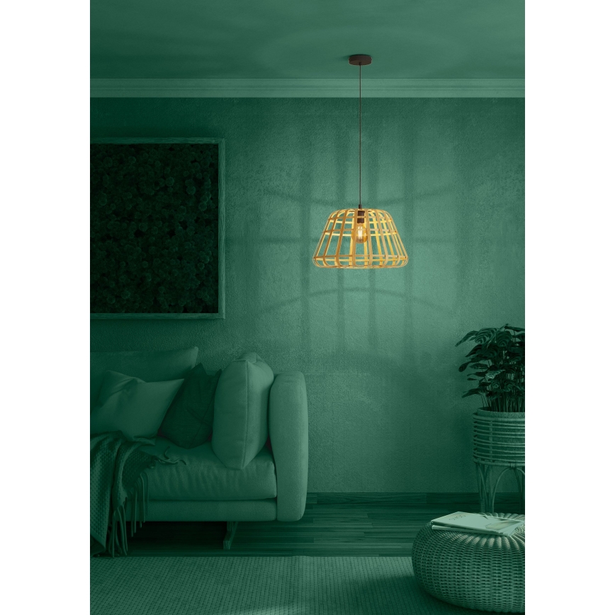 Eglo - Ljuskrona med textilsladd 1xE27/40W/230V diameter 50 cm bambu
