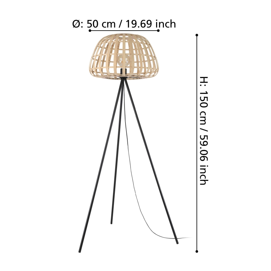 Eglo - Golvlampa 1xE27/40W/230V bambu