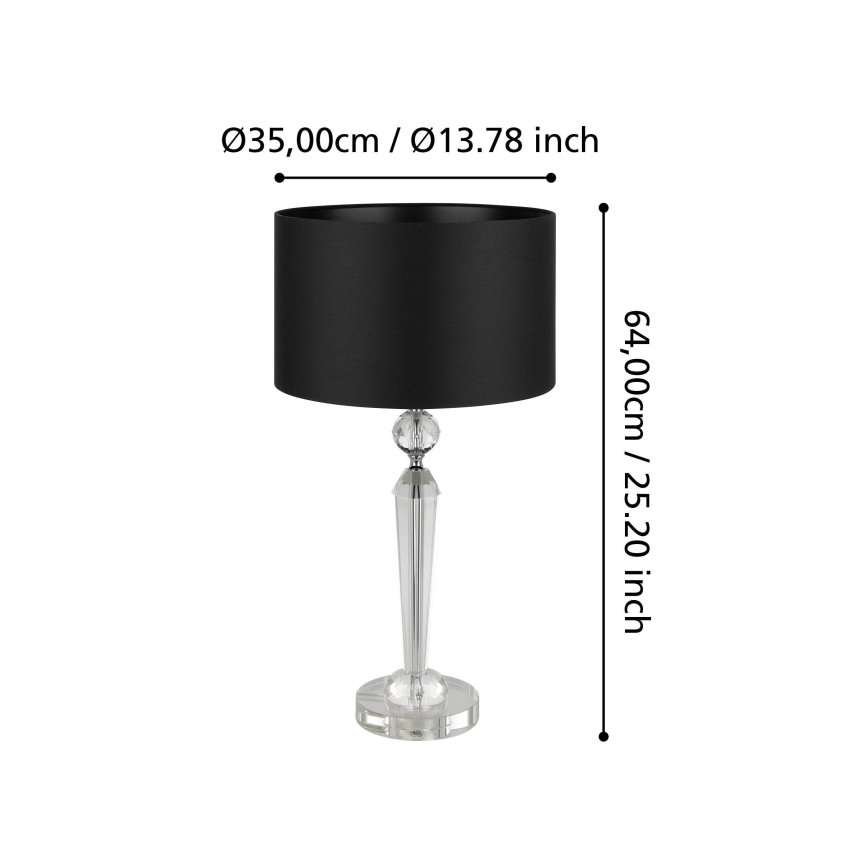 Eglo - Bordslampa 1xE27/40W/230V svart