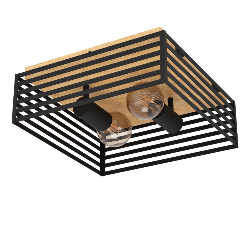 Eglo - Taklampa 2xE27/40W/230V svart/brun