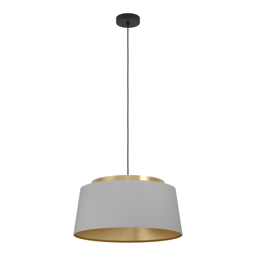 Eglo - Ljuskrona med textilsladd 3xE27/40W/230V grå/guld