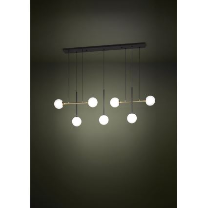 Eglo - Ljuskrona med textilsladd 7xE14/40W/230V guld/svart