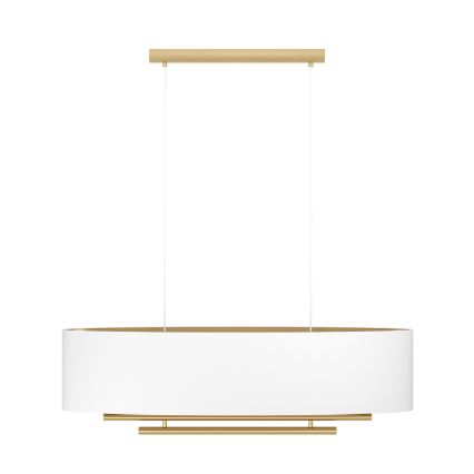 Eglo - Ljuskrona med textilsladd 4xE27/40W/230V vit/guld