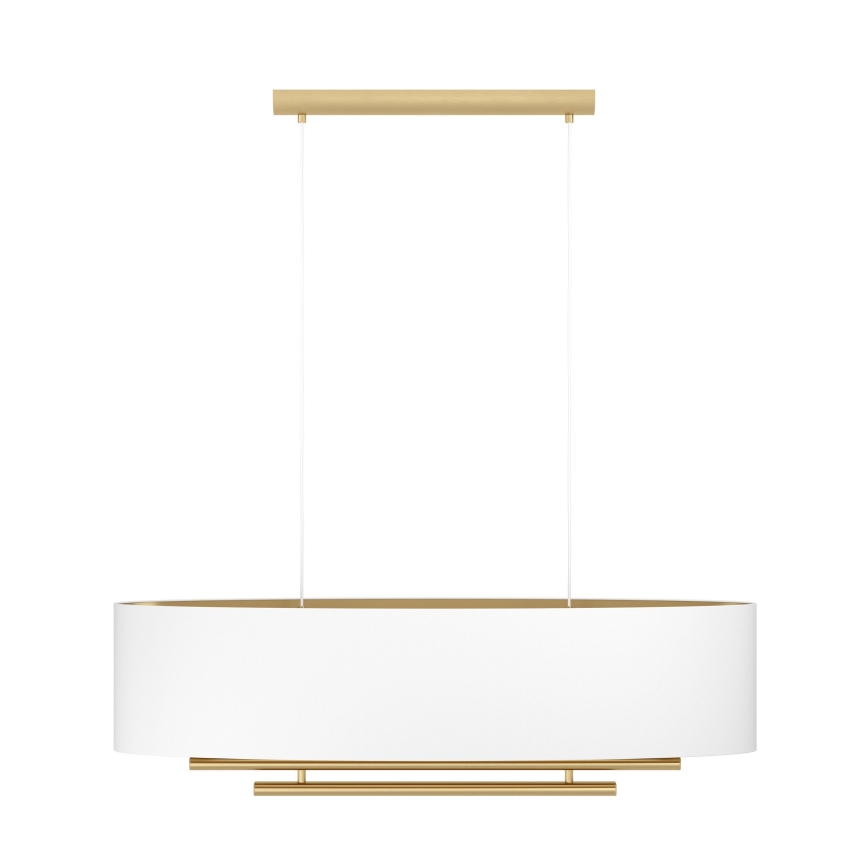 Eglo - Ljuskrona med textilsladd 4xE27/40W/230V vit/guld