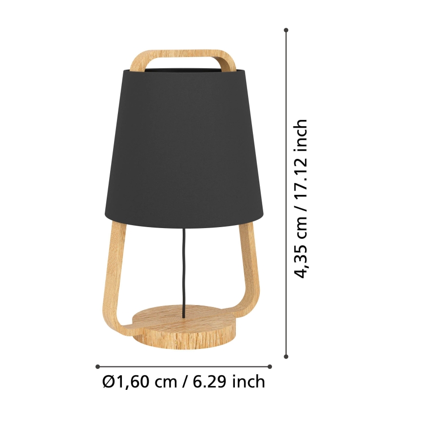 Eglo - Bordslampa 1xE27/40W/230V svart