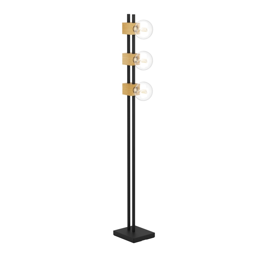 Eglo - Golvlampa 3xE27/40W/230V svart/brun