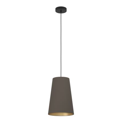 Eglo - Ljuskrona med textilsladd 1xE27/40W/230V brun