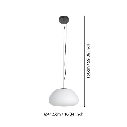 Eglo - Ljuskrona med textilsladd 1xE27/40W/230V svart