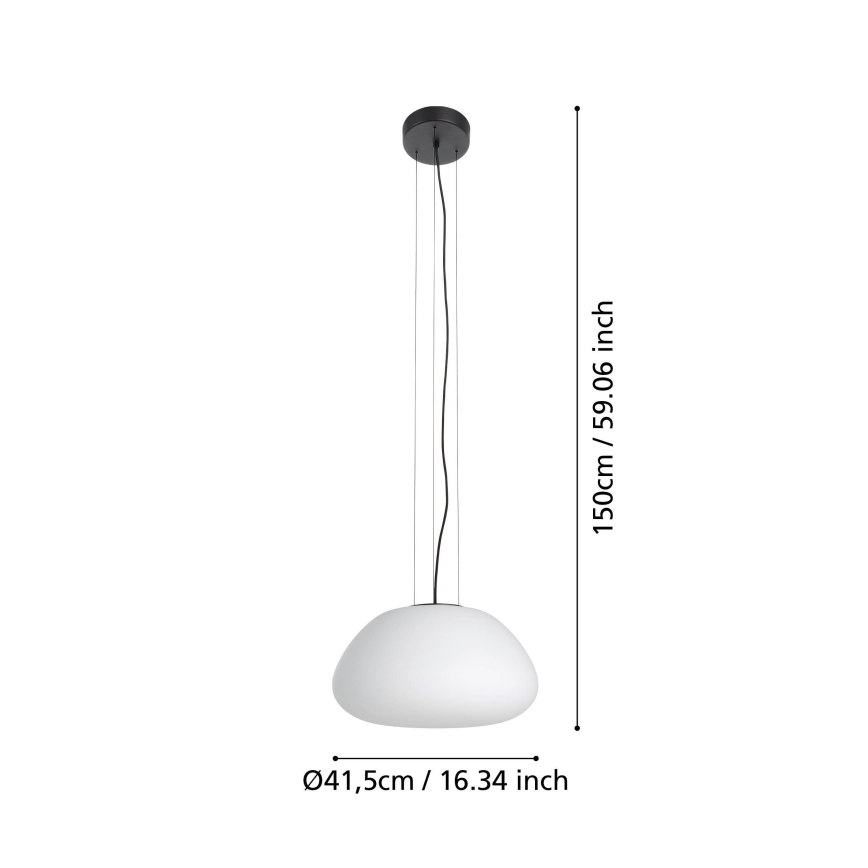 Eglo - Ljuskrona med textilsladd 1xE27/40W/230V svart