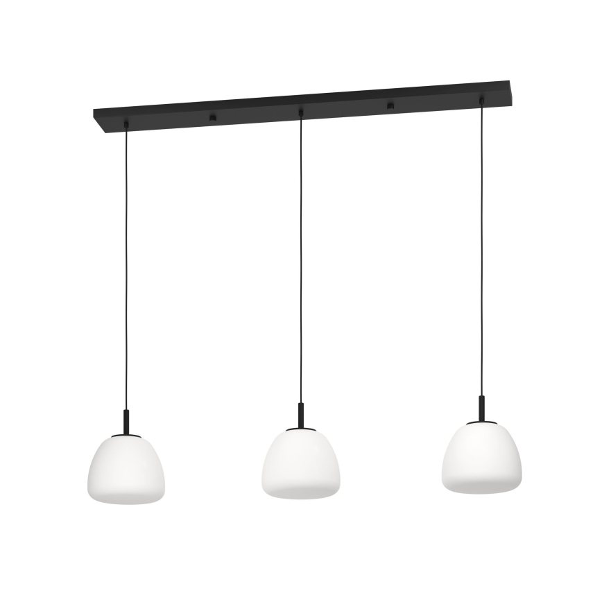 Eglo - Ljuskrona med textilsladd 3xE27/40W/230V svart