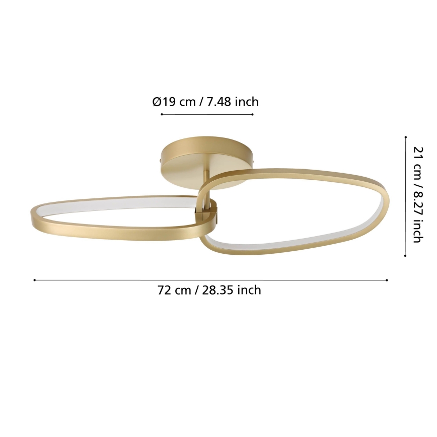 Eglo - Dimbar LED ytmonterad ljuskrona LED/25W/230V 3000K guld