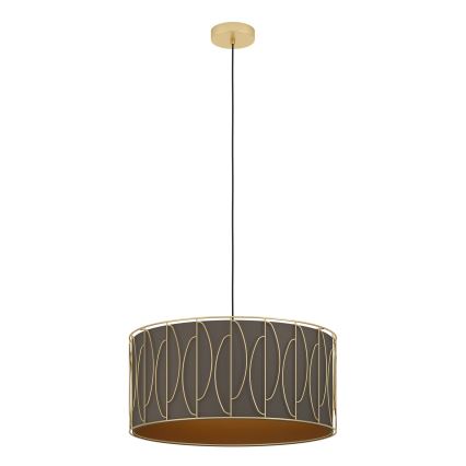 Eglo - Ljuskrona med textilsladd 1xE27/40W/230V guld/brun