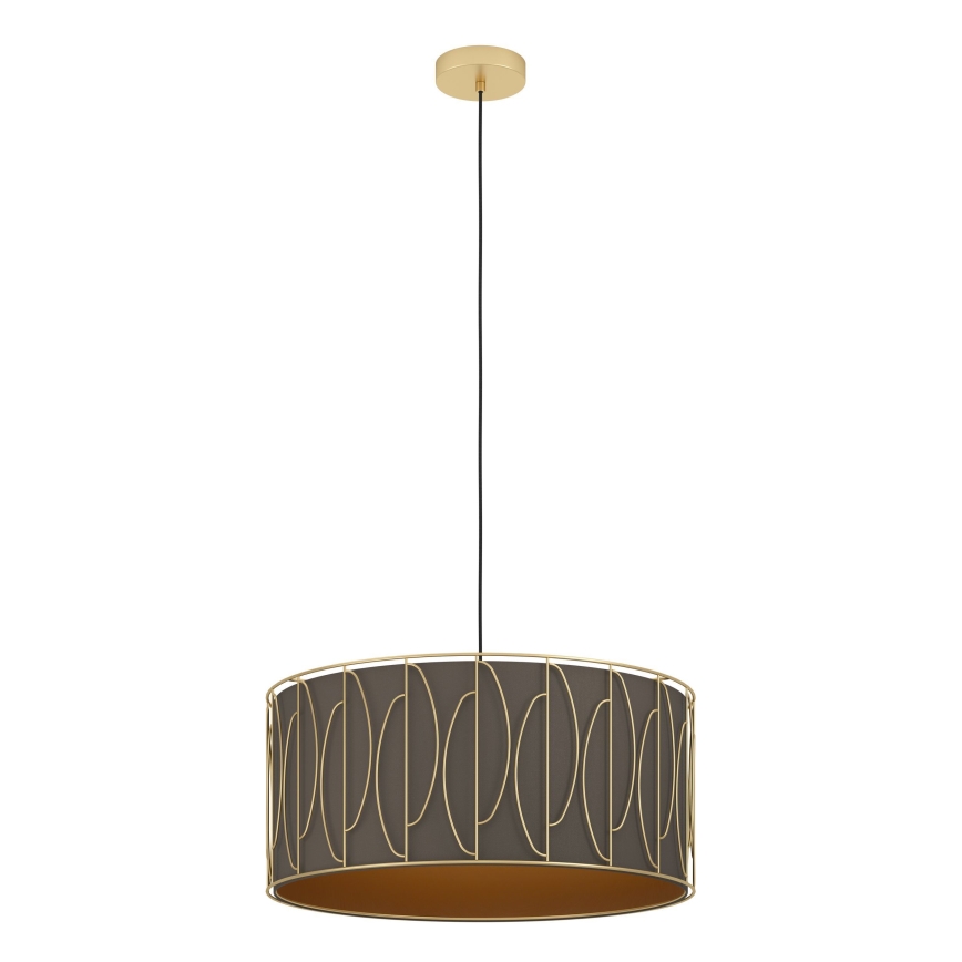 Eglo - Ljuskrona med textilsladd 1xE27/40W/230V guld/brun