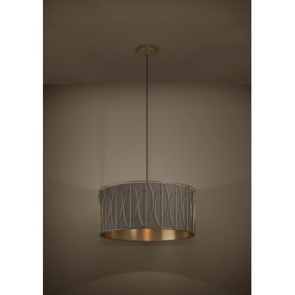 Eglo - Ljuskrona med textilsladd 1xE27/40W/230V guld/brun
