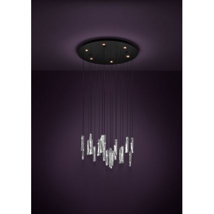Eglo - LED ljusreglerad ljuskrona på textilsladd 6xLED/4,2W/230V 3000K genomskinlig
