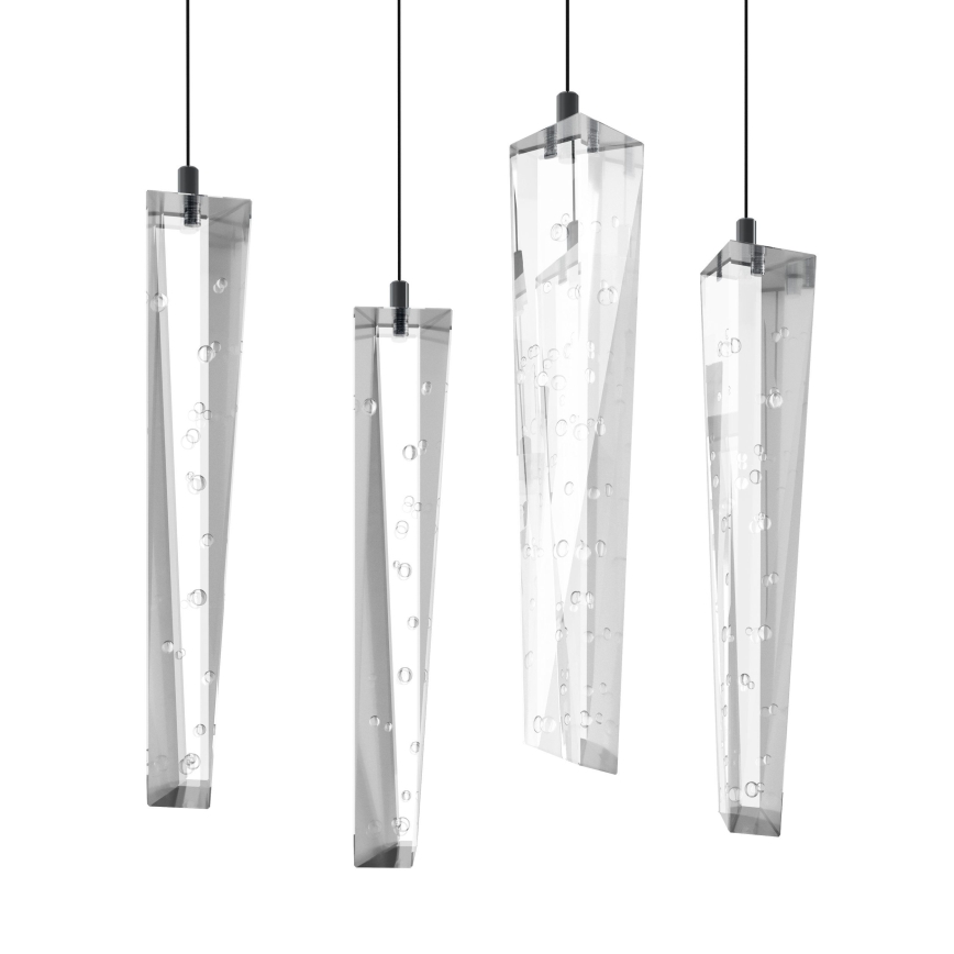Eglo - LED ljusreglerad ljuskrona på textilsladd 8xLED/4,2W/230V 3000K genomskinlig