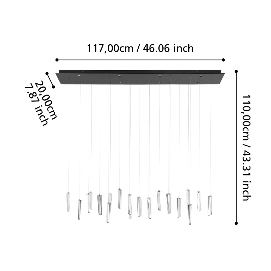 Eglo - LED ljusreglerad ljuskrona på textilsladd 8xLED/4,2W/230V 3000K genomskinlig