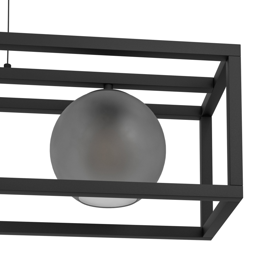 Eglo - Ljuskrona med textilsladd 3xE27/40W/230V rökig/svart