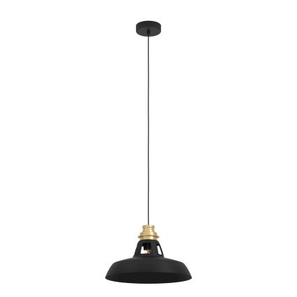 Eglo - Ljuskrona med textilsladd 1xE27/40W/230V svart/guld
