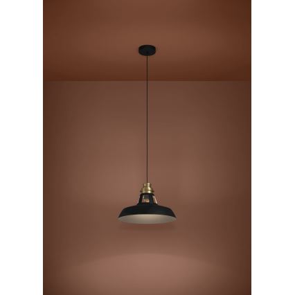 Eglo - Ljuskrona med textilsladd 1xE27/40W/230V svart/guld