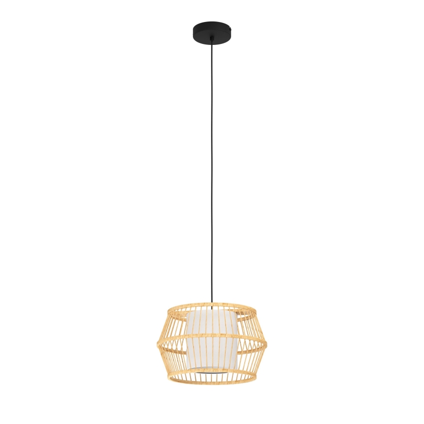 Eglo - Ljuskrona med textilsladd 1xE27/40W/230V bambu