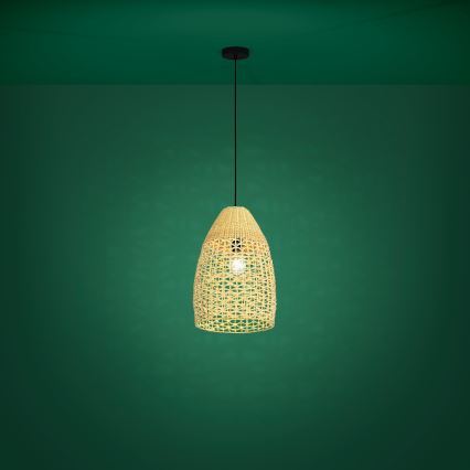 Eglo - Ljuskrona med textilsladd 1xE27/40W/230V diameter 35 cm bambu