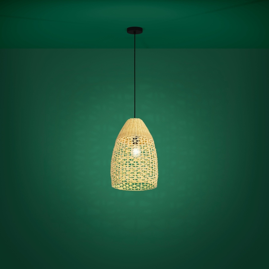 Eglo - Ljuskrona med textilsladd 1xE27/40W/230V diameter 35 cm bambu
