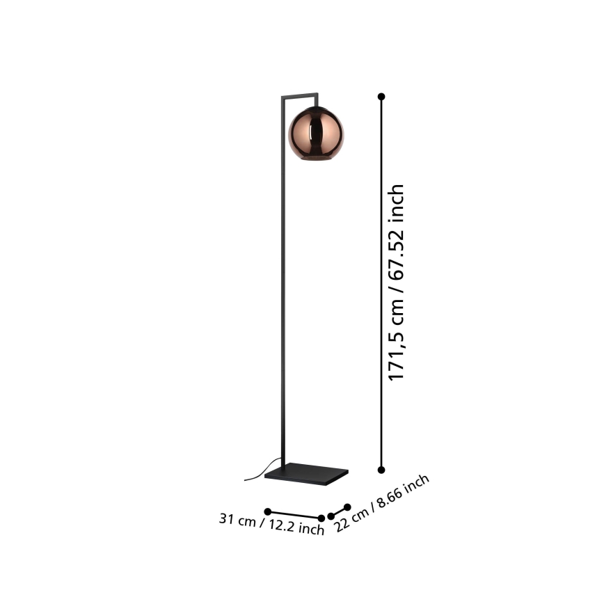 Eglo - Golvlampa 1xE27/40W/230V koppar