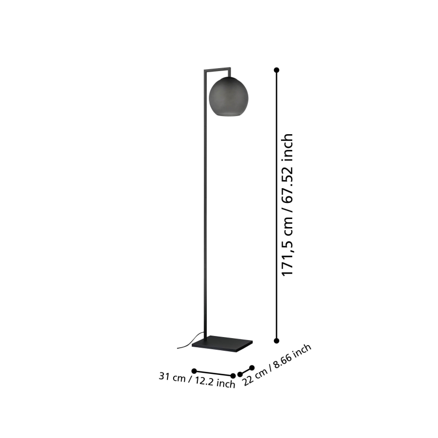 Eglo - Golvlampa 1xE27/40W/230V rökig